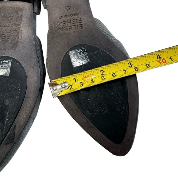 Eileen Fisher Flute D'osay Grey Suede Pointed Toe Flat Shoes Size 5.5 - Picture 14 of 16